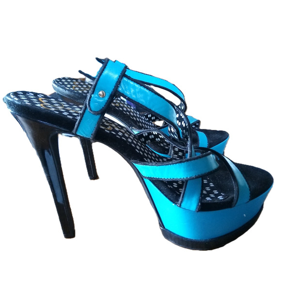 Jessica Simpson Women's Heels 8M Blue Suede Strappy - Picture 1 of 9